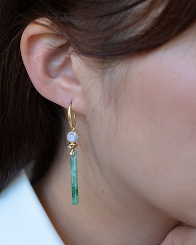 Yulan Fei Cui Jade Earrings