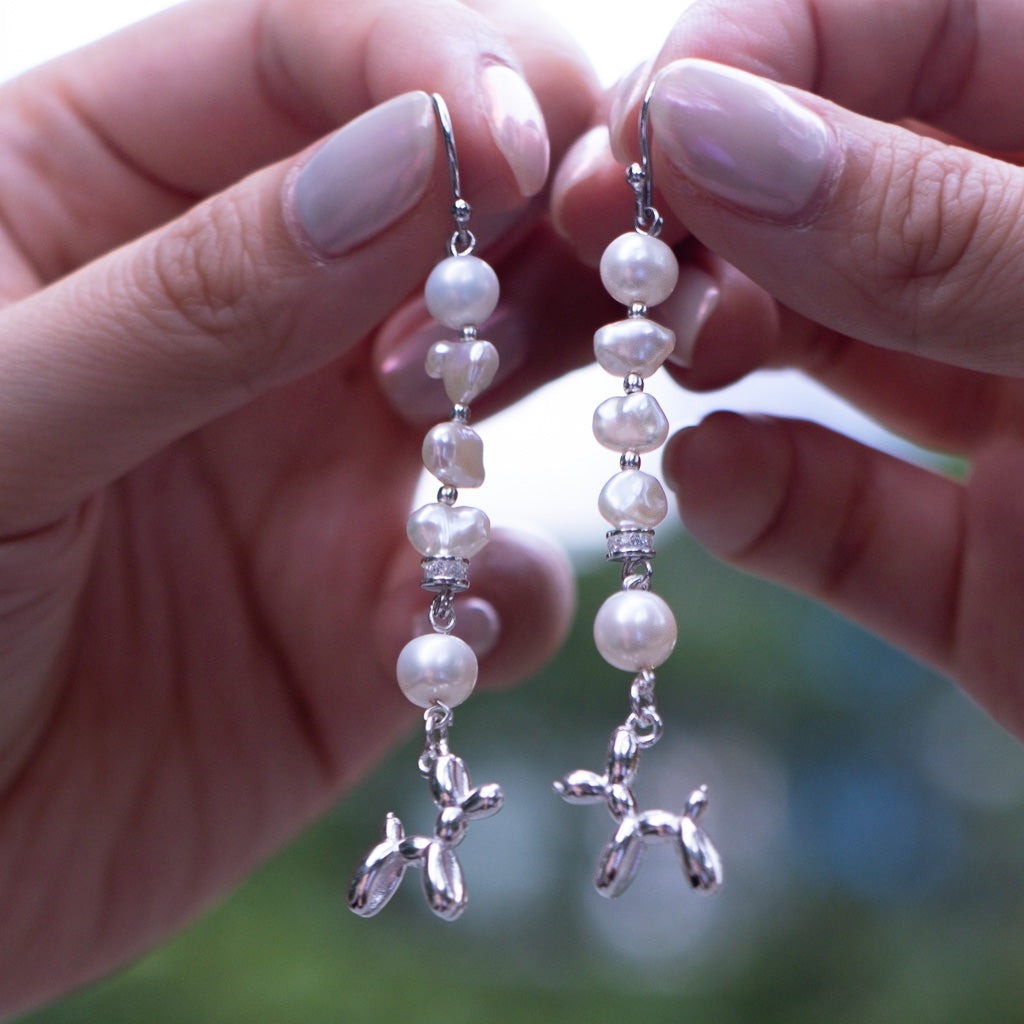 Yuet - Doggie Charm Pearl Earrings