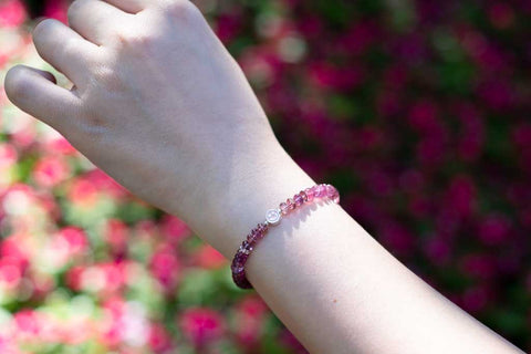 Jelly Bean - Pink Tourmaline Smiley Bracelet