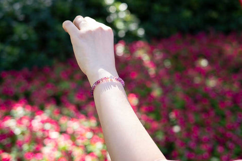 Jelly Bean - Pink Tourmaline Smiley Bracelet