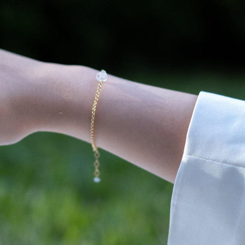 The Moon - Wheel Cut Rainbow Moonstone Bracelet